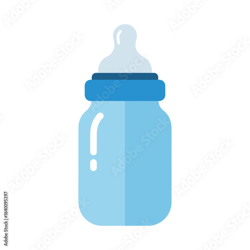 Light Blue Baby Bottle Illustration.