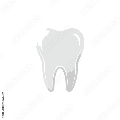 A clean graphic illustration of a single healthy white molar tooth with a glossy, shiny surface.
