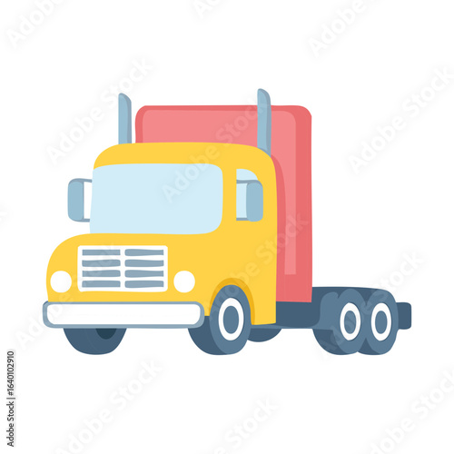 A vibrant illustration of a yellow truck
