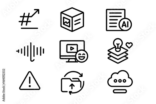 Ai vector content trending digital smart icons article repost highlight icon folder