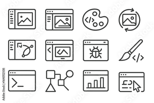 Icon shapes preview line palette icons editor vector code brush debugger artistic