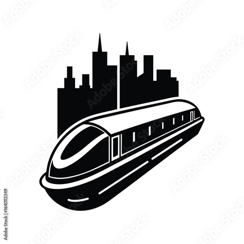 Futuristic Hyperloop Capsule Vector, Modern Hyperloop Concept Vector, High-Speed Hyperloop Train Vector Illustration