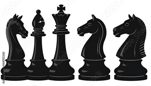 Chess pieces black set isolated