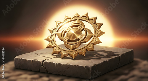 Golden Sudarshana Chakra symbol of divine power