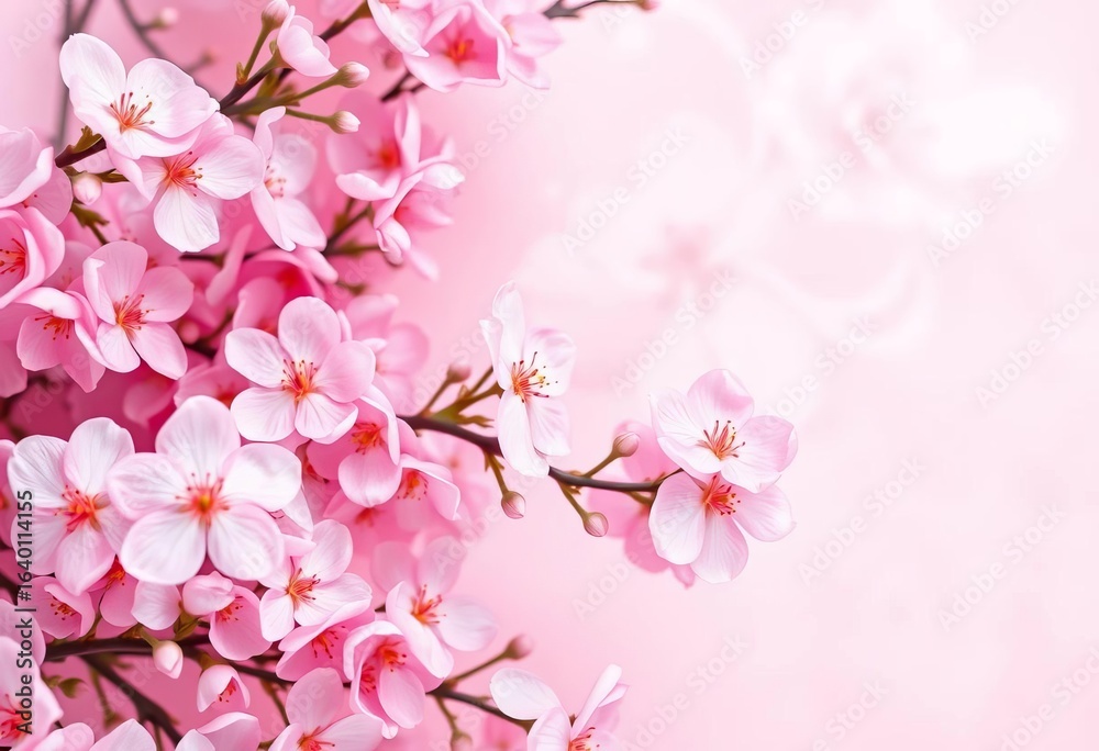 Soft pink floral background, delicate blossoms on pastel backdrop,  lily,  abstract