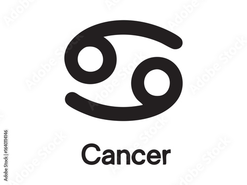 Black zodiac sign cancer icon isolated on white background. concept of astrology, horoscope, zodiac symbols, astrology sign icon, design element, mystical art, Crab
