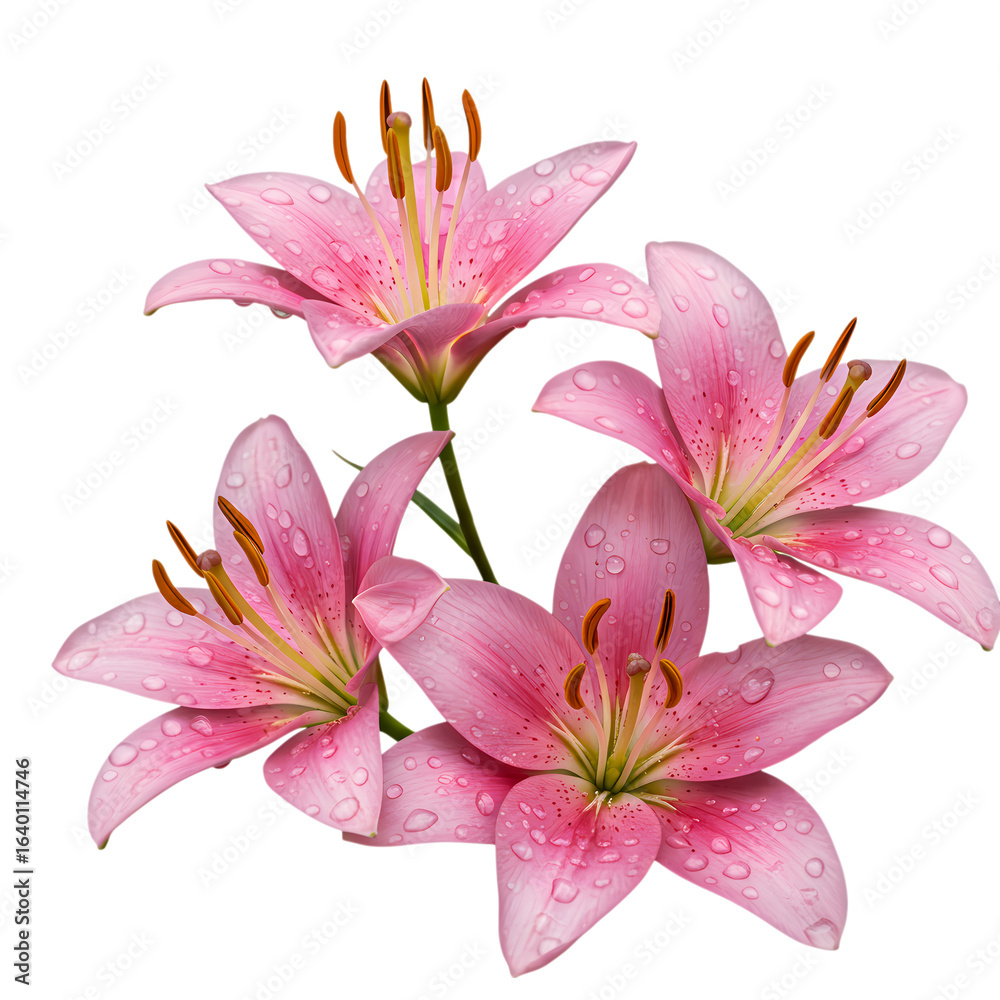 Fototapeta premium Stunning Pink Lilies: A Close-Up View
