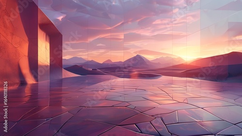 Abstract geometric polygon style background with beautiful pattern mosaic