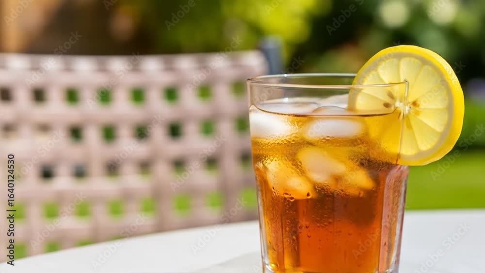 Refreshing Iced Tea with Lemon Slice on a Summer's Day Refreshing Iced Tea with Lemon Slice on a Summer's Day