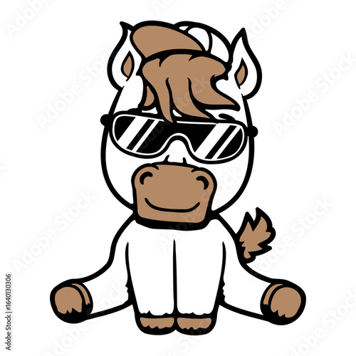Horse Cool Sunglasses Cap Hat Summer Funny Dude