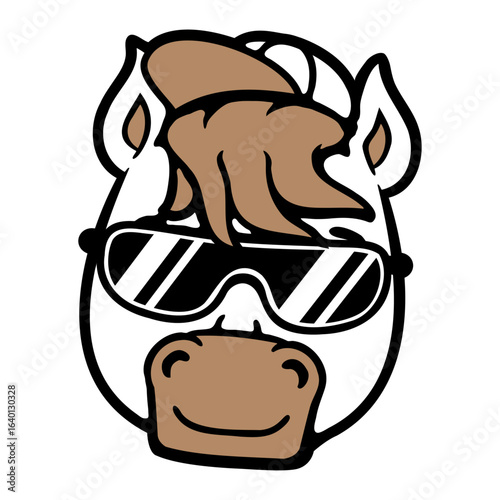 Horse Cool Sunglasses Cap Hat Summer Funny Dude