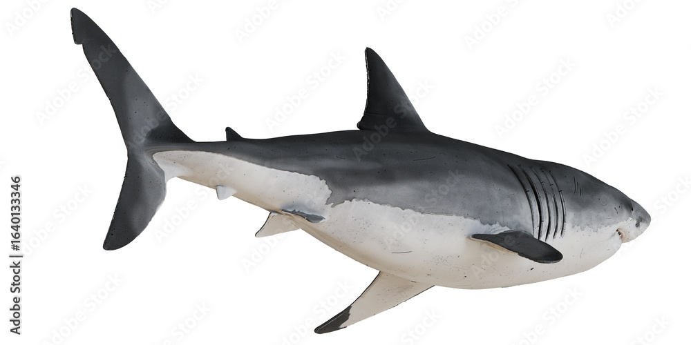 Naklejka premium Realistic model of a great white shark.