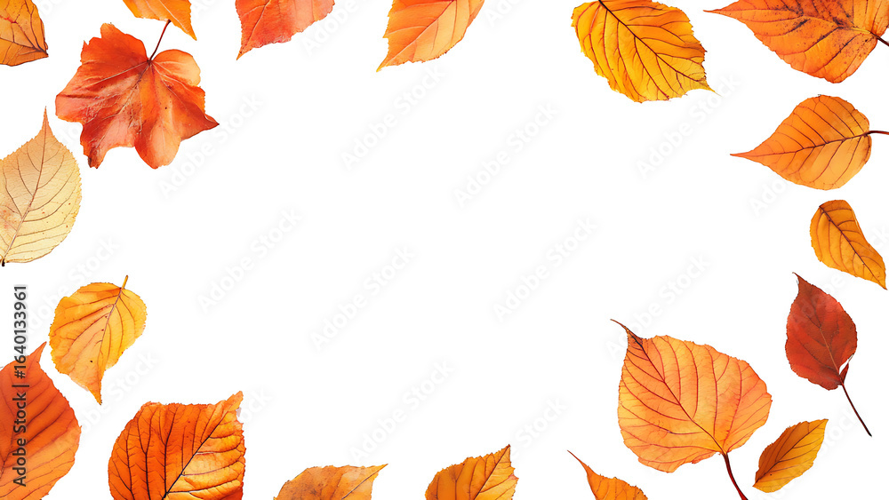 Obraz premium September frame with autumn isolated on white background