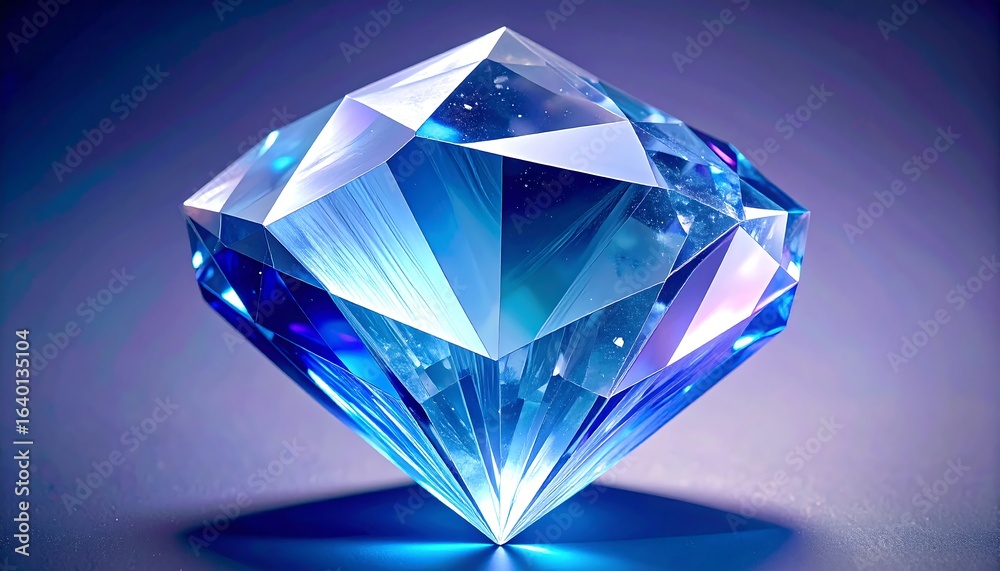 Close-up view of a brilliant blue diamond. Close-up view of a brilliant blue diamond.