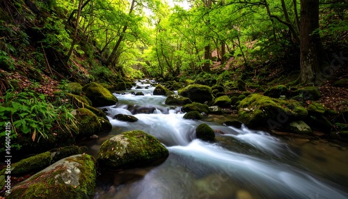 Forest stream scene