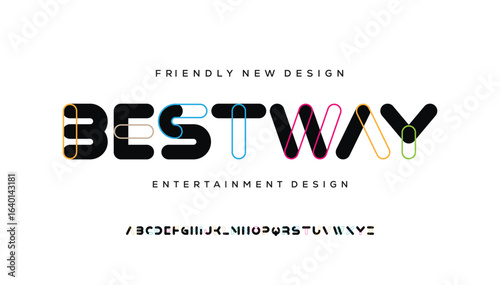 Modern abstract digital alphabet font. Minimal technology typography, Creative urban sport fashion futuristic font and with numbers. vector illustration
