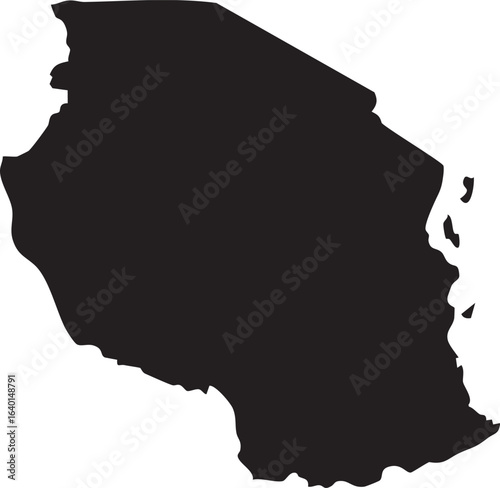 Tanzania Map Vector Silhouette