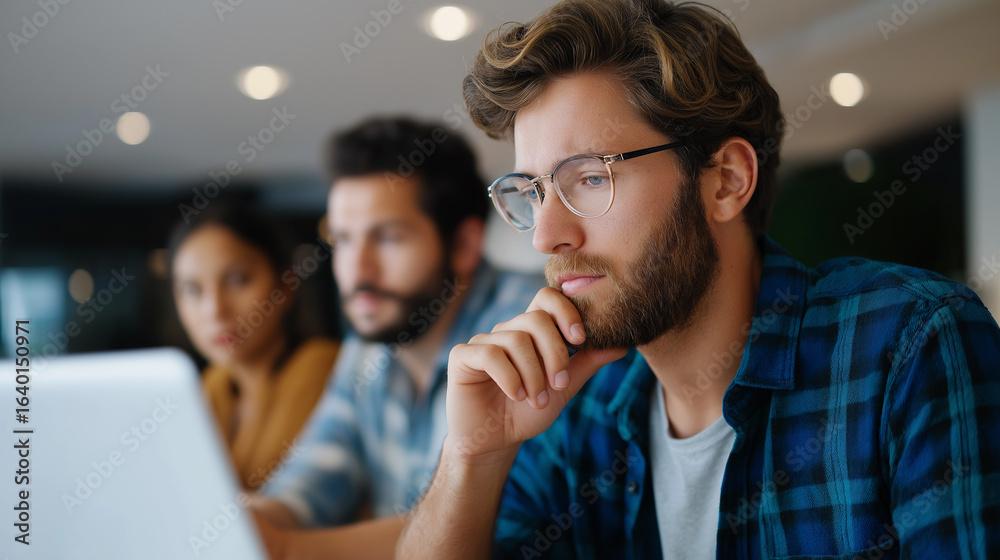 Obraz premium Web Designers Collaborate on Online Marketing and SEO Strategies
