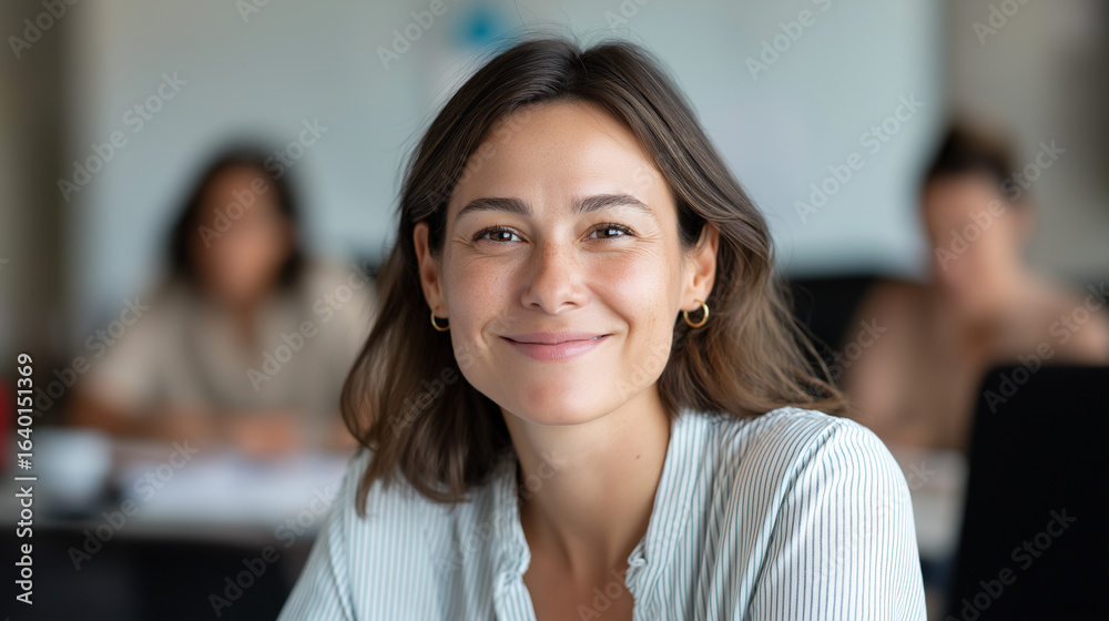 Fototapeta premium Businesswoman Leading a Creative Meeting with Her Team