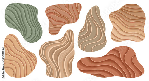 Colorful abstract wavy patterns on tiles creating unique visual art