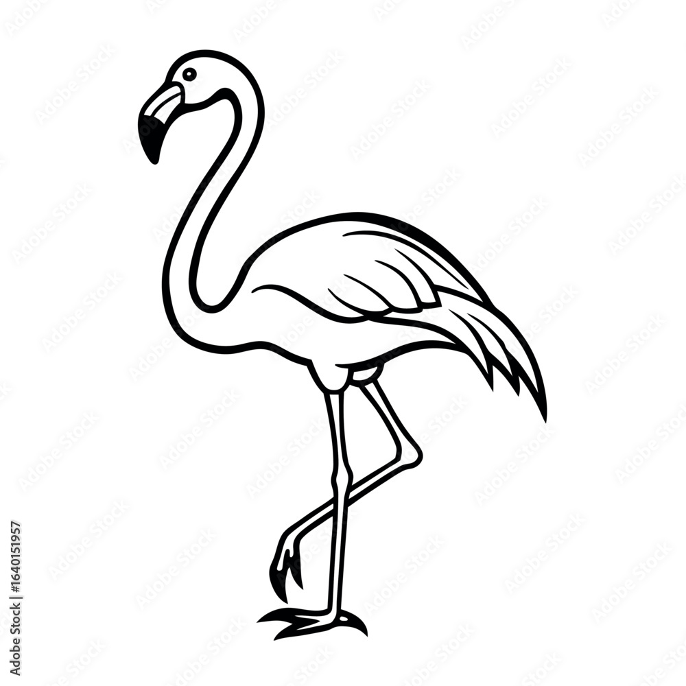 Fototapeta premium Flamingo on a white background. vector illustration of flamingo.