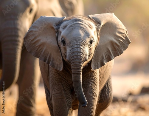 Baby elephant in a savanna