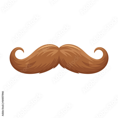 Classic brown handlebar mustache illustration