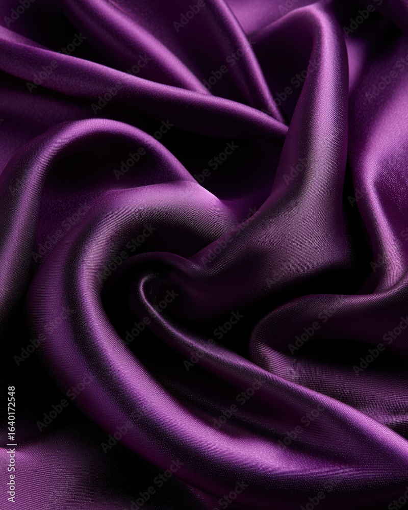 Obraz premium Silky Purple Fabric Folds, Soft Shadows, Luxurious Texture
