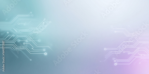 Abstract technological background, featuring a circuit board design with a gradient color palette