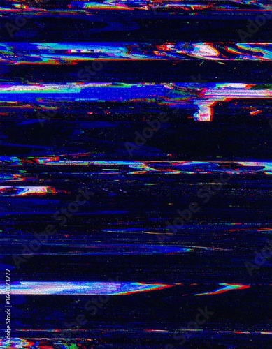 Abstract glitch art with vibrant colors and distorted lines