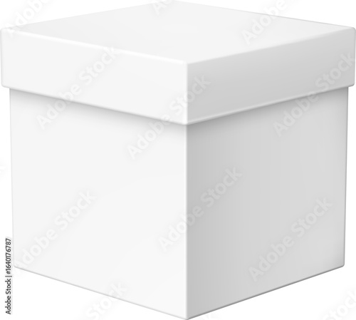 White square gift box mockup