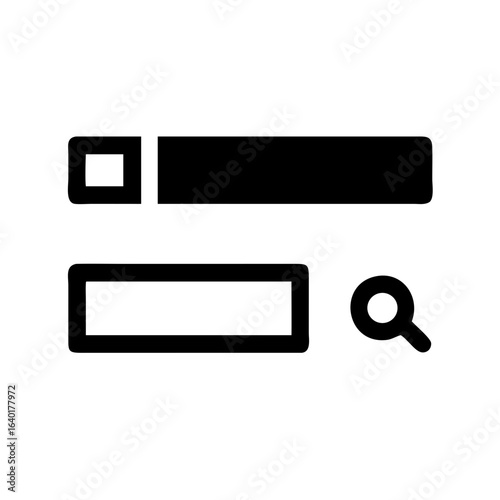 Search bar ui element vector graphic for website search interface and online search functionality design