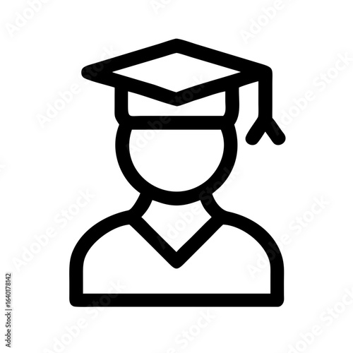 Graduate student icon academic achievement education graduation cap vector silhouette person learning degree 