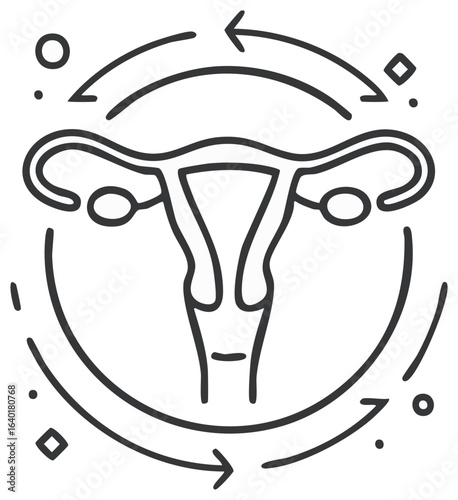 Uterus and Ovaries Cycle Reproductive System Icon, Female Anatomy, Fertility, Health, and Medicine