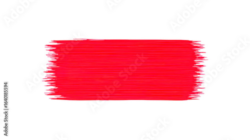 Bright red brush stroke on transparency background, showcasing vibrant color and artistic expression. This captures essence of creativity and boldness in design