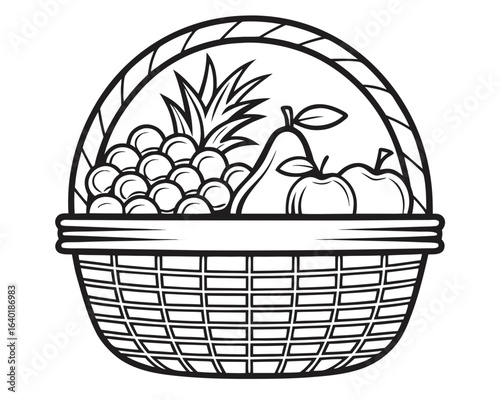 basket with easter fruits 