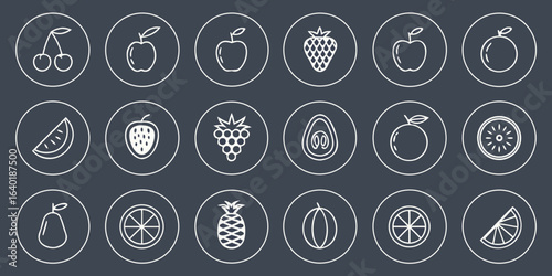 Victor fruit set icon 