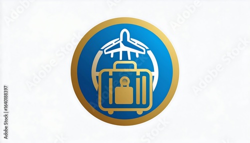 Travel suitcase airplane graphic