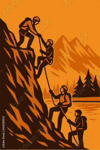 Illustration alpinism vector minimalism Vector illustration minimalism