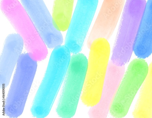 Abstract watercolor paint strokes in pastel colors