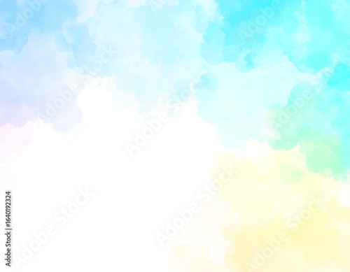 Abstract watercolor painting with soft pastel colors
