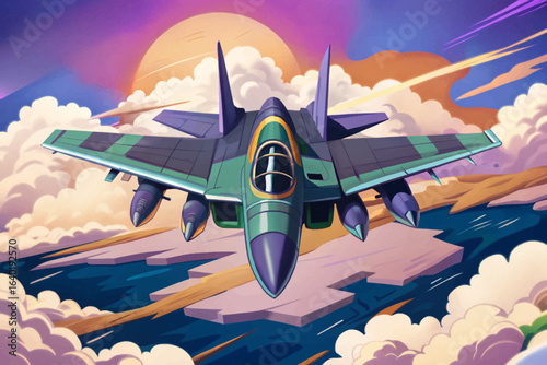 Military fighter jet performing aerial maneuvers in amazing sky, showcasing power, speed, and precision for aviation photography, defense visuals, and aerospace design project