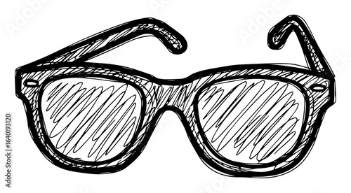 hand drawn black sunglasses illustration