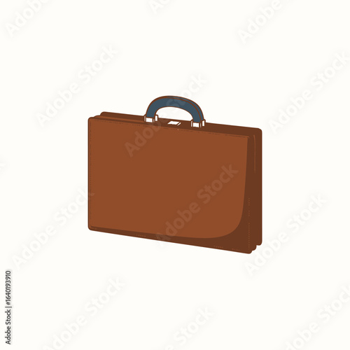 Classic brown leather briefcase with a sturdy handle and metal clasp