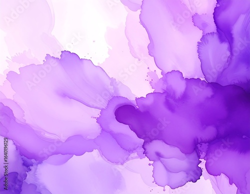 Abstract watercolor swirls of lavender and white