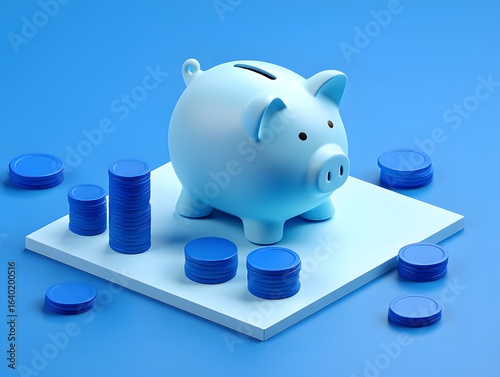 Piggy bank savings concept financial planning investment and money management strategy