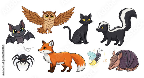 Whimsical Cartoon Animals: A Delightful Assemblage for Creative Projects