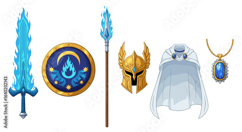 Fantasy Hero Gear: An Array of Magical Items Illustration