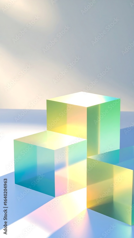 Obraz premium Abstract 3D render of translucent cubes