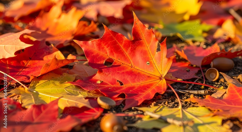Vibrant autumn leaves scattered on the forest floor, showcasing a mix of reds, oranges, and yellows. Vibrant autumn leaves scattered on the forest floor, showcasing a mix of reds, oranges, and yellows.